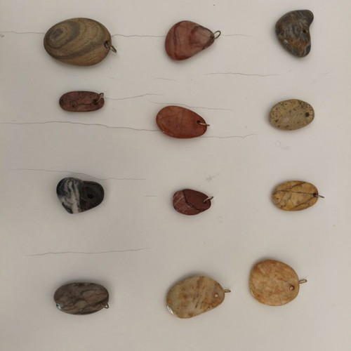 Pierced Pebbles for Jewelry Making, like new, set of 12