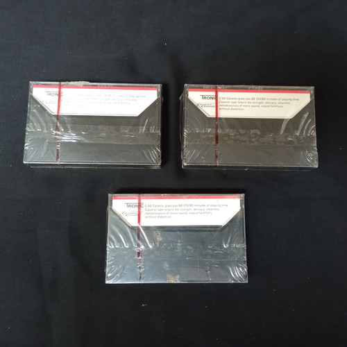 Tronic DHI C60 cassette tapes used, pack of 3, 1980s vintage
