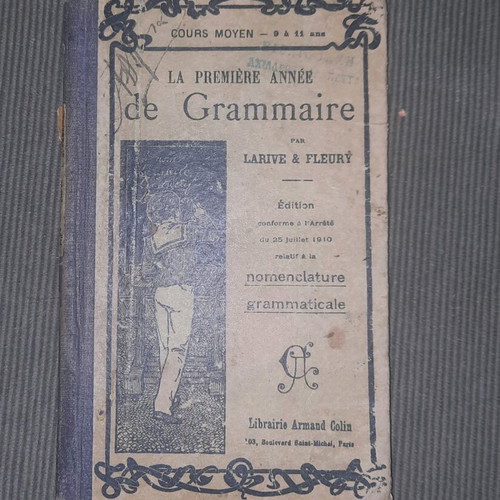 Rare book La Premiere Annee de Grammaire Larive Fleury 1917 used