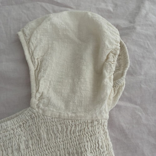 Compania Fantastica cotton top like new, beige, puff sleeves