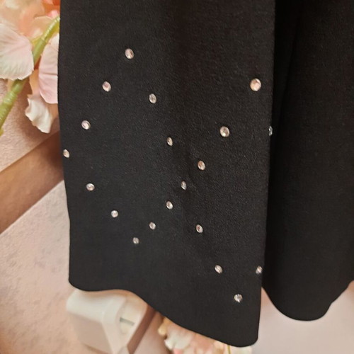 Arte Maxima jacket and blouse set in black polyester with rhinestones like new