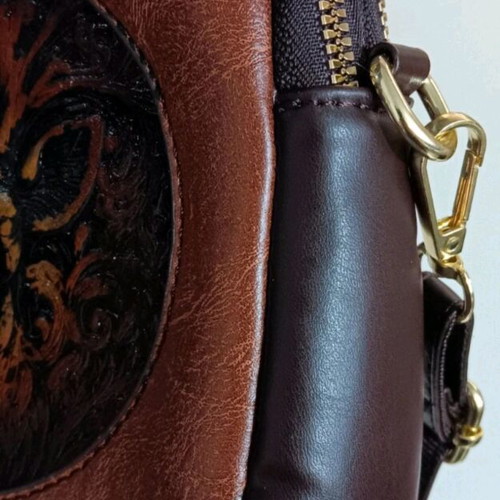 Crossbody bag brown new with unique design
