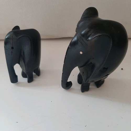 African figures used, set of 11, ebony wood