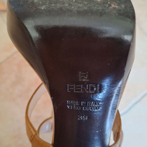 Fendi leather sandals like new, brown and beige, size 39