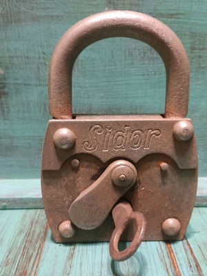 Sidor padlock used, large, non-functional, 12x8 cm