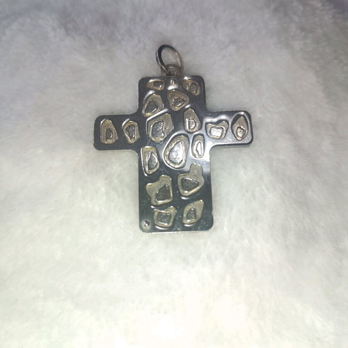 Silver cross 925 like new with leopard design