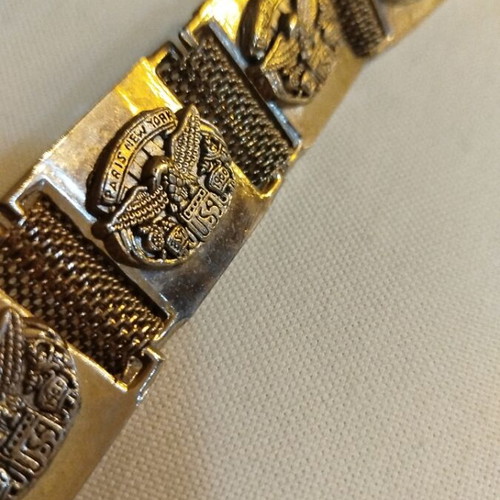 Metal belt used, silver, size 85, with defect