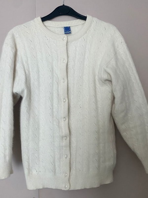 Wool cardigan ecru used, handmade by Greek brand