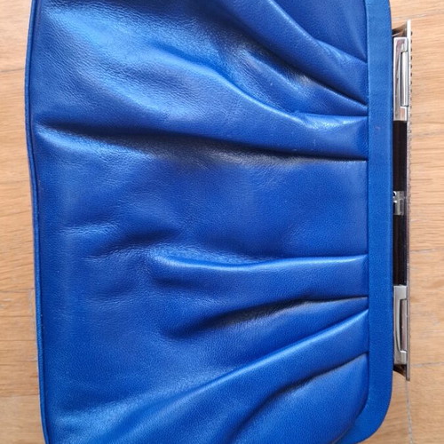 Blue electric shoulder bag new with hidden chain clutch