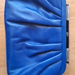 Blue electric shoulder bag new with hidden chain clutch