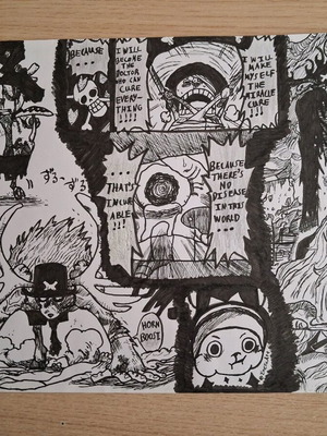 Κορνίζα Tony Tony Chopper καινούργια με χειροποίητη αφίσα One Piece