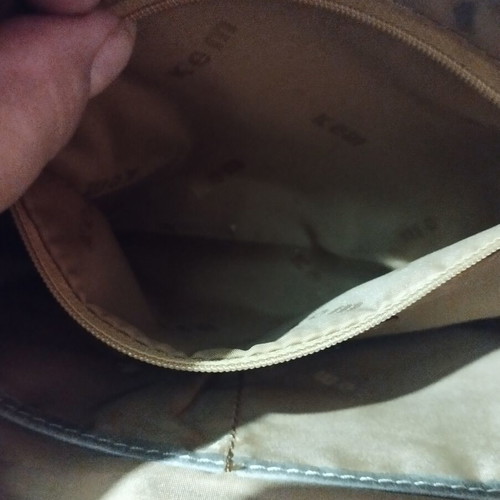KEM leather handbag like new, grey
