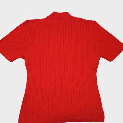 Red blouse with wool and short sleeves like new, size M
