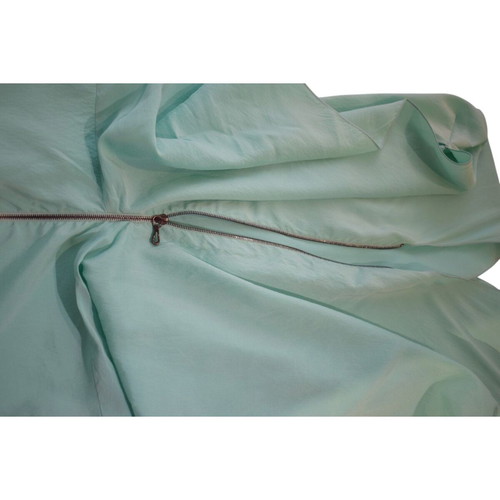Roland Mouret silk midi seafoam dress with draped V neckline