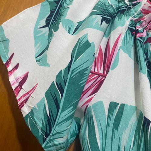 Seven Islands Summer Long Dress L/XL White Printed Rayon Like New