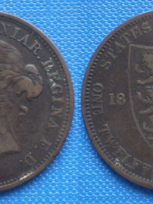 State of Jersey 1/12 Shilling 1888 bronze coin used