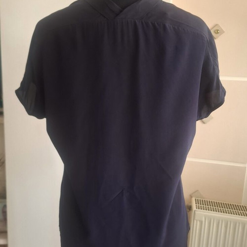 Falconeri silk blouse like new, navy blue, hidden buttons
