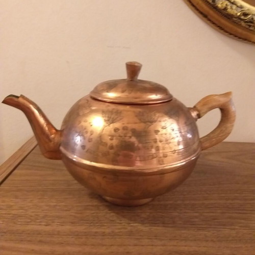 Vintage teapot 70s collectible like new with decorations