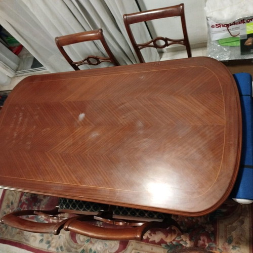 Dining table set used with 6 chairs extendable wooden