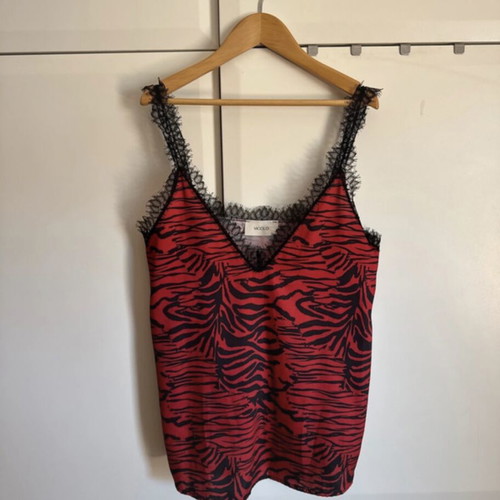 Vicolo Zebra Print Red Cami Top Lace Straps like new