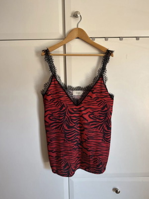 Vicolo Zebra Print Red Cami Top Lace Straps like new