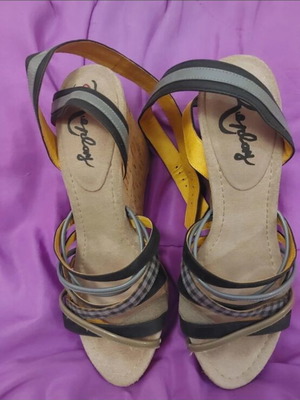 Replay platform sandals used, size 37.5, beige