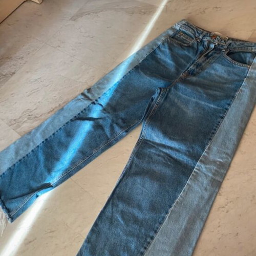 Stradivarius flared two-tone blue jeans, comfortable low-rise