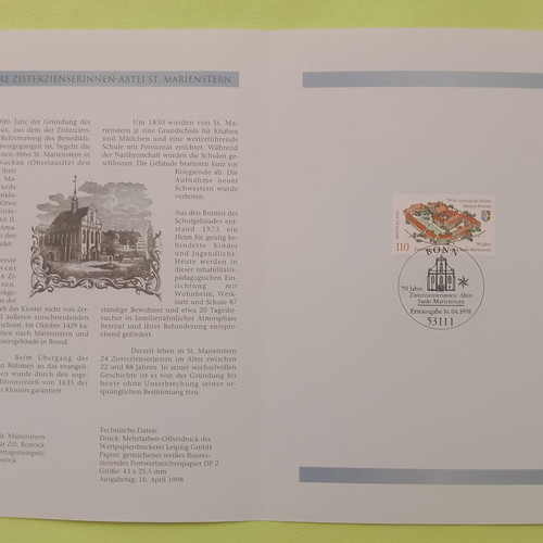 Germany 1998 First Day Cover Stamp, Bonn cancellation