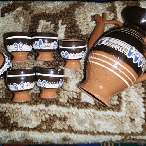 Ceramic jug Troyan like new with cups