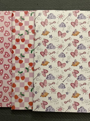 Set of 3 notebooks, 40 sheets, 17x25 cm, new