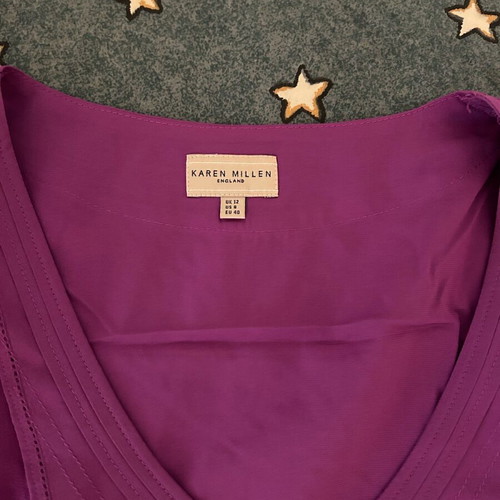 Karen Millen silk blouse like new, purple, size M