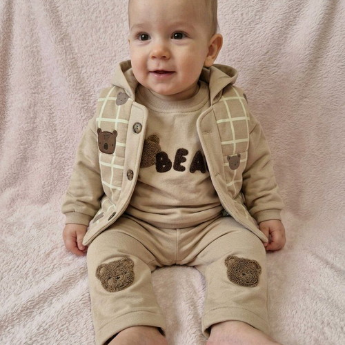 Cotton Baby Boy Clothing Set Three Pieces with Bears New