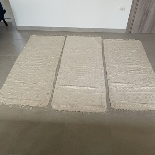 Authentic Vintage Arachova Wool Rug Set, 4 Pieces, Greek Made