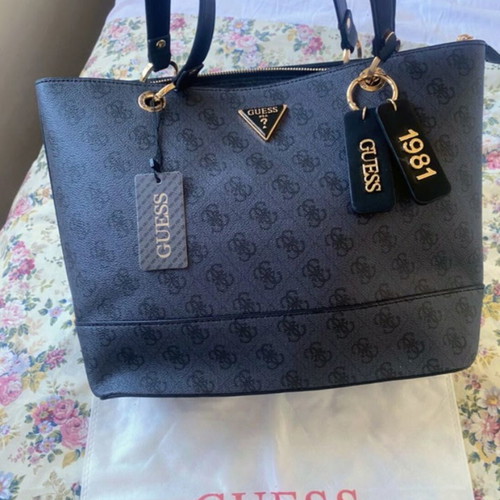 Guess Noelle shoulder bag, black and grey