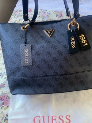Guess Noelle shoulder bag, black and grey