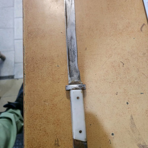 Collector's bayonet knife used, 38 cm with white handle