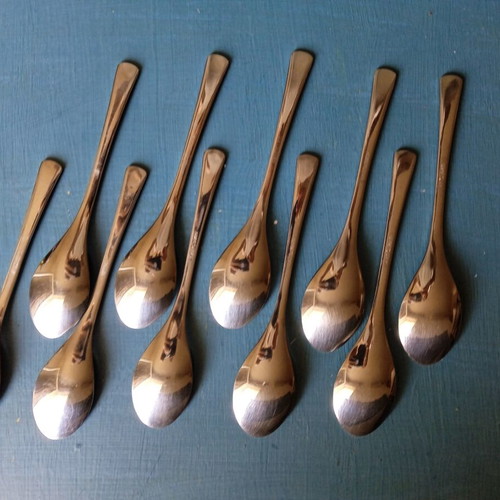 AMC dessert spoons used, set of 10, 18/10 stainless steel