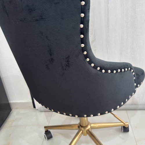 Office chair with wheels velvet fabric and crystals like new