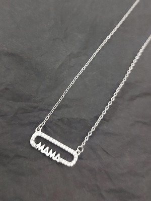 Mama Necklace new, stainless steel with rhinestones