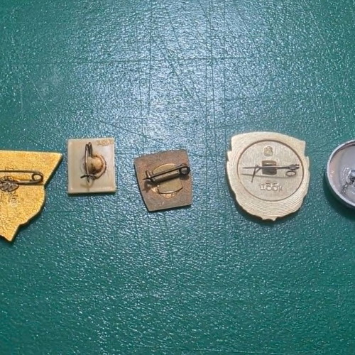 Set of 5 Soviet-era lapel pins from former socialist countries
