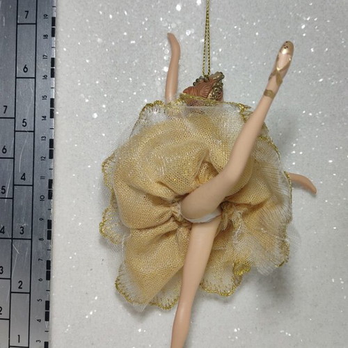 Golden ballerina resin decoration