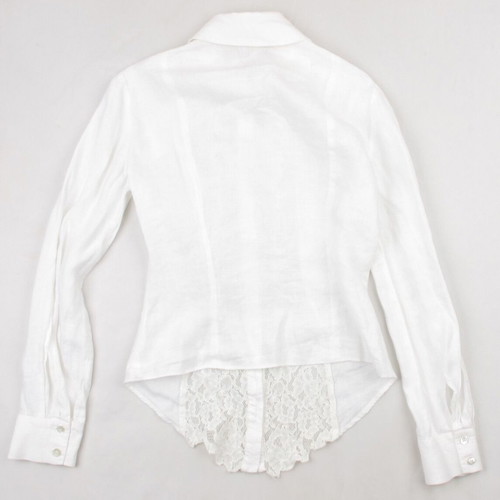 Notizie Mariella Burani women's linen shirt size M white with lace like new