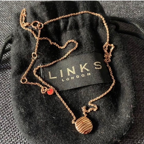 Links of London pink gold pendant used, 18k gold plated