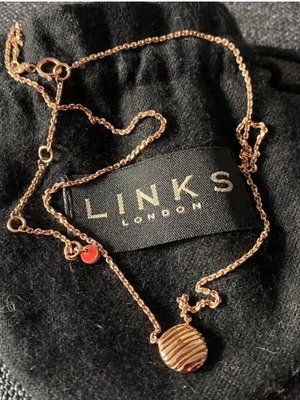Links of London pink gold pendant used, 18k gold plated