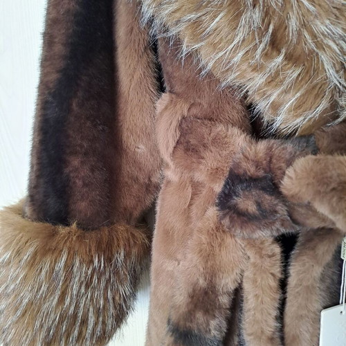 Fur coat brown new ecological quality one size