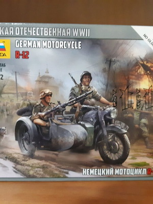 German WWII Motorcycle Soldiers new, scale 1/72 Zvezda