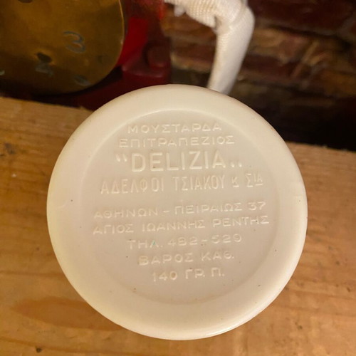 Delizia glass mustard jar used with lid