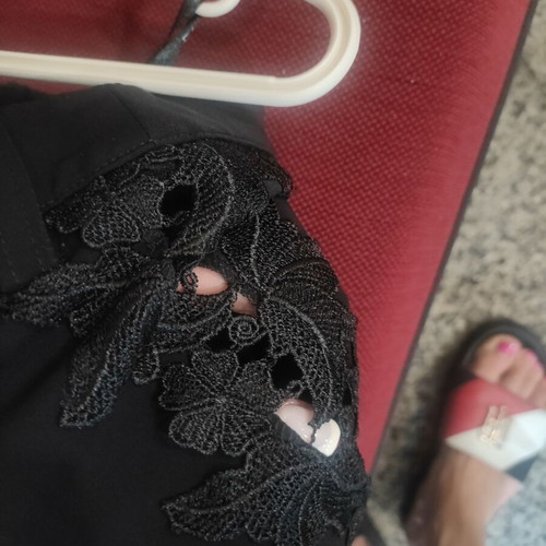 Pants black with lace side openings, like new, size M