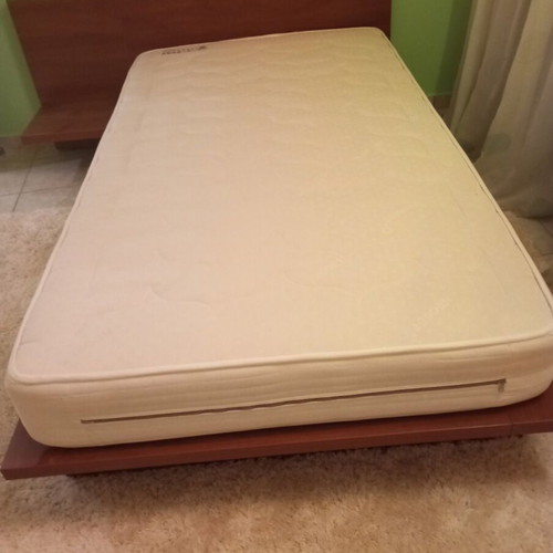 Neoset bed new with mattress and built-in nightstand, wooden