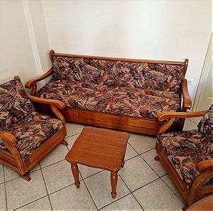 Σετ καναπές κρεβάτι & 2 πολυθρόνες